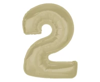 Foil balloon number 2, matt latte, 92 cm EOL